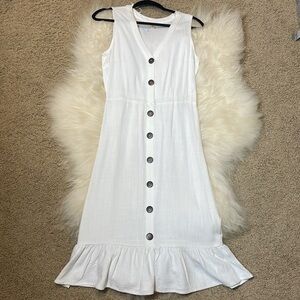 Monteau White Midi Dress NWOT